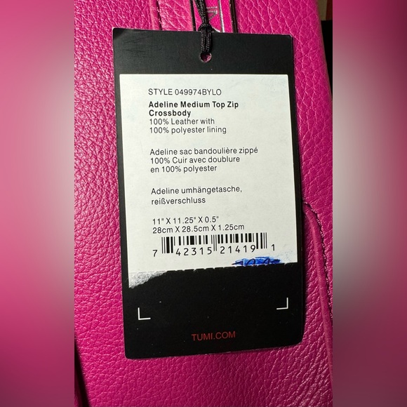 Tumi Pink Crossbody Bag